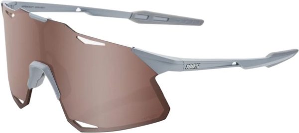 0196261016314 100 Percent Hypercraft Mat Stone Grey / HiPER Crimson Silver Mirror Lens