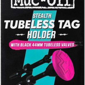 Muc-Off Tubeless Tag Holder & 44mm Valve Kit Black