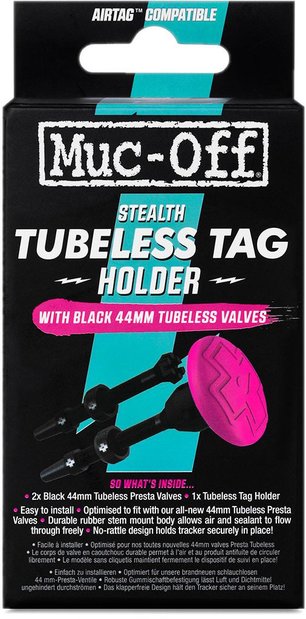 5037835214352 Muc-Off Tubeless Tag Holder & 44mm Valve Kit Black