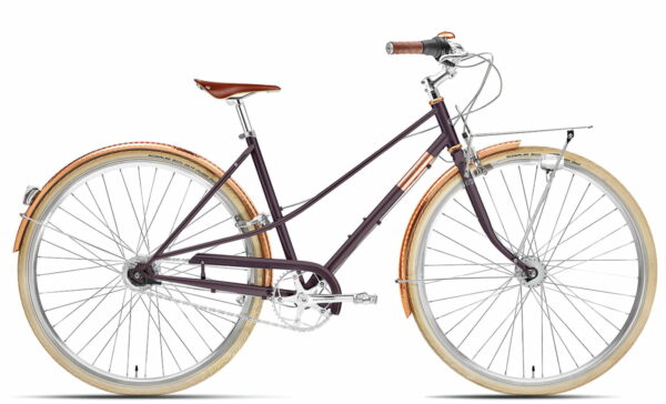 2016736012888 Creme Cycles Caferacer Lady Doppio - 28 pulgadas 7N Trapecio - Pinot Noir